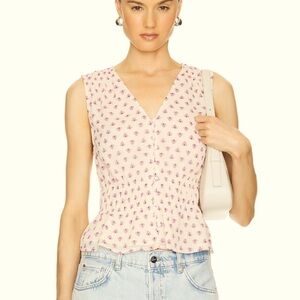 NWT Sanctuary Cream & Pink Sleeveless Top XS